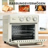 Afbeelding van HOMCOM mini-oven 20L, 5-in-1 pizzaoven met bakplaat, frituurmand en timer, crèmewit