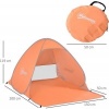 Afbeelding van Outsunny Strandtent Polyester, Staaldraden 200L x 150B x 119H cm Oranje