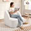 Afbeelding van HOMCOM Fauteuil, loungestoel met gebogen design, crèmewit, geen montage nodig