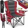 Afbeelding van TRESKO® Opvouwbare Campingstoel tot 150 kg met Armleuningen en Bekerhouder