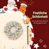 Afbeelding van HOMCOM Kunststof en Metalen Kerstkrans Ø60 x 8H cm Groen/Wit