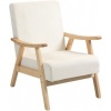 Afbeelding van HOMCOM Sessel van polyester, schuimstof - 80L x 65B x 83H cm - Crèmewit