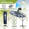 Afbeelding van Tillvex® Rechthoekige Aluminium Parasol Ø 330 cm met LED en Afdekking, 360° Draaibaar