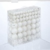 Afbeelding van Kerstballen set van 150 - mat, glanzend, met glitters - plastic - wit - ∅ 3, 4, 6 cm