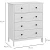 Afbeelding van HOMCOM ladekast - MDF - 74x40x91 cm - Wit