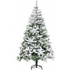 Afbeelding van HOMCOM Kunstkerstboom Groen/Wit 105L x 105B x 180H cm van Kunststof en Staal