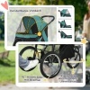 Afbeelding van PawHut Opvouwbare hondenwagen voor honden en katten tot 20 kg - Donkergroene buggy met wielen