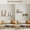 Afbeelding van HOMCOM Set van 2 Zwevende Wandplanken, Wit en Natuurhout, 80 x 16,5 x 20 cm
