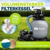 Afbeelding van Tillvex zandfilter voor zwembad 7.900L/h incl. 400g filterkogels grijs met 7-wegklep