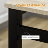 Afbeelding van HOMCOM Eettafelset MDF en Metaal 100x63x76,5 cm Eikenhout
