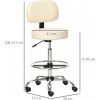 Afbeelding van HOMCOM barkruk - draaistoel met rugleuning - gestoffeerd - beige