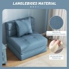 Afbeelding van HOMCOM Stoel-Bed van Polyester met Schuimvulling - Blauw 70x70x61 cm