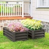 Afbeelding van Outsunny Tuinbed set Gegalvaniseerd staal 110x50x30 cm Donkergrijs
