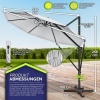 Afbeelding van tillvex® Premium aluminium parasol 330 cm, met afdekking, windbescherming en 360° draaibaar
