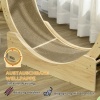 Afbeelding van PawHut Kattenloopwiel 91 cm met rem, krabplank voor gezonde beweging en ontspanning, eik
