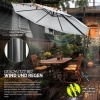 Afbeelding van tillvex® Premium aluminium parasol 330 cm, met afdekking, windbescherming en 360° draaibaar