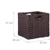 Afbeelding van Opbergmanden voor badkamer - set van 2 - 31x32x30 cm - speelgoed - kunststof - bruin