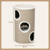 Afbeelding van PawHut Kratztonne 70 cm, 3-laags speeltonne voor katten met 3 holen, bruin pluche