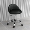 Afbeelding van HOMCOM Kunstlederen Salonstoel Ø35 x 63-83H cm - Zwart