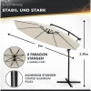 Afbeelding van Tillvex Parasol Ø 300 cm met zwengel, hoes en windbescherming - Waterdicht en UV-beschermend