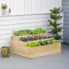 Afbeelding van Outsunny verhoogde plantenbak van dennenhout - natuurlijk hout