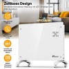 Afbeelding van TRESKO® Glazen convector zwart met app, wifi, led-display en timer, staand of wandverwarming