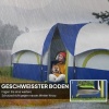 Afbeelding van Outsunny Campingtent Oxfordstof, Fiberglas - 435L x 251B x 195H cm - Donkerblauw + Wit