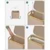 Afbeelding van SONGMICS Slanke wasmand met deksel, 65L, opvouwbaar, bamboe handgrepen, kameelbruin