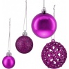 Afbeelding van Kerstballen set van 150 - mat, glanzend, glitters - plastic - paars - ∅ 3, 4, 6 cm
