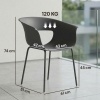 Afbeelding van Outsunny 4-delige ergonomische tuinstoelen met armleuning 120 kg donkergrijs