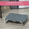 Afbeelding van PawHut Verhoogd Inklapbaar Hondenbed voor Buiten, Grijs, 59 x 46 x 15 cm