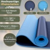 Afbeelding van RE:SPORT Yogamat, ftalaatvrij, antislip, 183 x 61 x 0,6 cm, marineblauw/lichtblauw