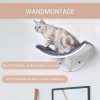 Afbeelding van PawHut Kattenbed met wandplank en pluchen bekleding, bruin MDF