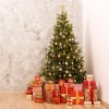 Afbeelding van Set van 110 donkergroene onbreekbare kerstballen met slinger