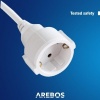 Afbeelding van Arebos Schuko verlengkabel 5 m | IP20 voor binnengebruik | kunststof | 1,5 mm² | wit