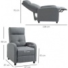 Afbeelding van HOMCOM - Relaxfauteuil - Verstelbare Rugleuning - Grijs Polyester