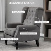 Afbeelding van HOMCOM Eenpersoonsstoel van polyester en hout - 74L x 86B x 102H cm - Donkergrijs