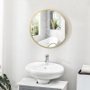 Afbeelding van Kleankin badkamerspiegel, 50 cm, goud, aluminium, IP44, voor woonkamer en slaapkamer