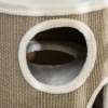 Afbeelding van PawHut Kratztonne 70 cm, 3-laags speeltonne voor katten met 3 holen, bruin pluche