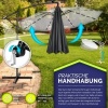 Afbeelding van Tillvex Aluminium Zweefparasol met Afdekking en LED, Ø 300 cm, met Standaard en Windscherm