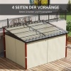 Afbeelding van Outsunny Pergola met zijwanden en schuin dak 84C-475V00