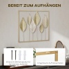 Afbeelding van HOMCOM Luxe Wanddecoratie Metalen Muursculptuur met Uniek Bladdesign voor Woonkamer en Slaapkamer