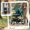 Afbeelding van PawHut Opvouwbare hondenwagen voor honden en katten tot 20 kg - Donkergroene buggy met wielen