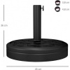 Afbeelding van Outsunny Middenpoot Parasolvoet-HDPE, beton-Ø45 x 36H cm-Zwart