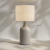 Afbeelding van HOMCOM Vintage Tafellamp met Keramische Voet en Linnen Kap, Zandbruin+Wit