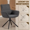 Afbeelding van HOMCOM Eetkamerstoel Donkergrijs Polyester en Metaal 67x64x87 cm