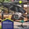 Afbeelding van Tillvex Aluminium Zweefparasol met Afdekking en LED, Ø 300 cm, inclusief Standaard en Windscherm