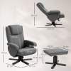 Afbeelding van HOMCOM Relaxfauteuil met Hocker - Polyester - 87L x 67B x 96H cm - Donkergrijs