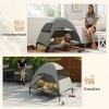 Afbeelding van PawHut-Hundeliege van polyester en staal - 106L x 76B x 99H cm - Lichtgrijs