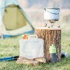 Afbeelding van Opvouwbare jerrycan set van 4 - 10 liter - met kraan - BPA-vrij - transparant/oranje
